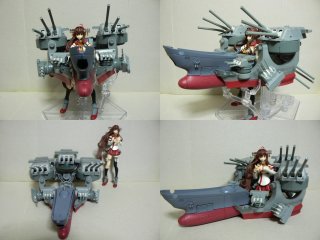 お約束の波動砲装備。後部主砲塔の都合で機関部積めないので一発芸( 中途半端に大きすぎると逆にダサくorz そして乗り物に… @艦首はヤマトメカニックファイルの一部 AGP大和2199